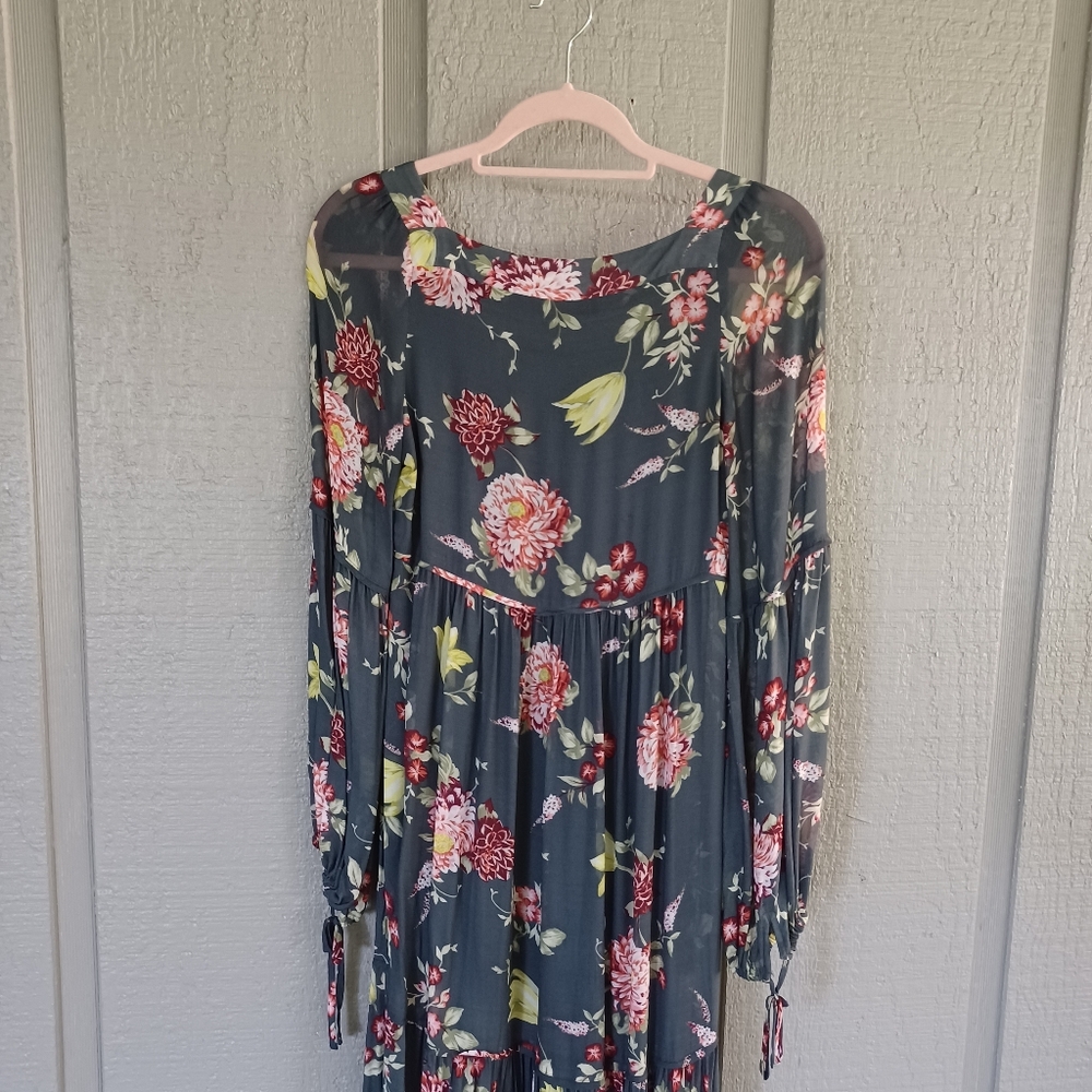 Anthropologie Evelin Floral Maxi Size XS Women Tiered Peasant Boho Long Sleeve - Picture 10 of 13